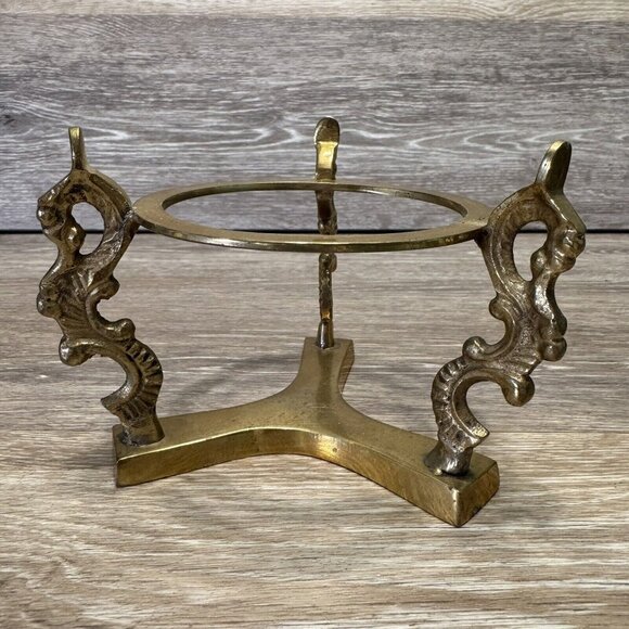 Santa Claus Sweet Face Gourd Hand Painted Christmas Folk Art Decor Signed Brass - Picture 10 of 14